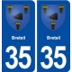 35 Breteil blason  autocollant plaque stickers ville