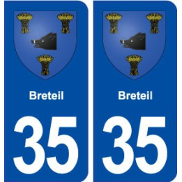 35 Breteil blason  autocollant plaque stickers ville
