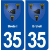 35 Breteil blason  autocollant plaque stickers ville