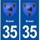 35 Breteil blason  autocollant plaque stickers ville