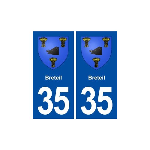 35 Breteil blason  autocollant plaque stickers ville