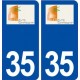 35 Maure de Bretagne logo  autocollant plaque stickers ville