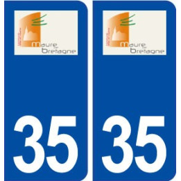 35 Maure de Bretagne logo  autocollant plaque stickers ville