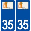35 Maure de Bretagne logo  autocollant plaque stickers ville