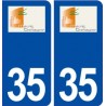 35 Maure de Bretagne logo  autocollant plaque stickers ville