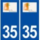 35 Maure de Bretagne logo  autocollant plaque stickers ville