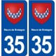 35 Maure de Bretagne blason  autocollant plaque stickers ville