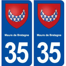 35 Maure de Bretagne blason  autocollant plaque stickers ville