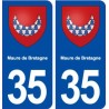 35 Maure de Bretagne blason  autocollant plaque stickers ville
