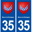 35 Maure de Bretagne blason  autocollant plaque stickers ville