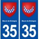 35 Maure de Bretagne blason  autocollant plaque stickers ville