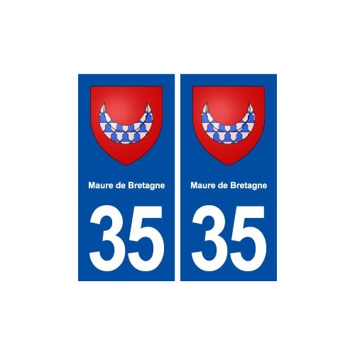 35 Maure de Bretagne blason  autocollant plaque stickers ville