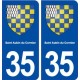35 Saint Aubin du Cormier blason  autocollant plaque stickers ville