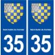 35 Saint Aubin du Cormier blason  autocollant plaque stickers ville