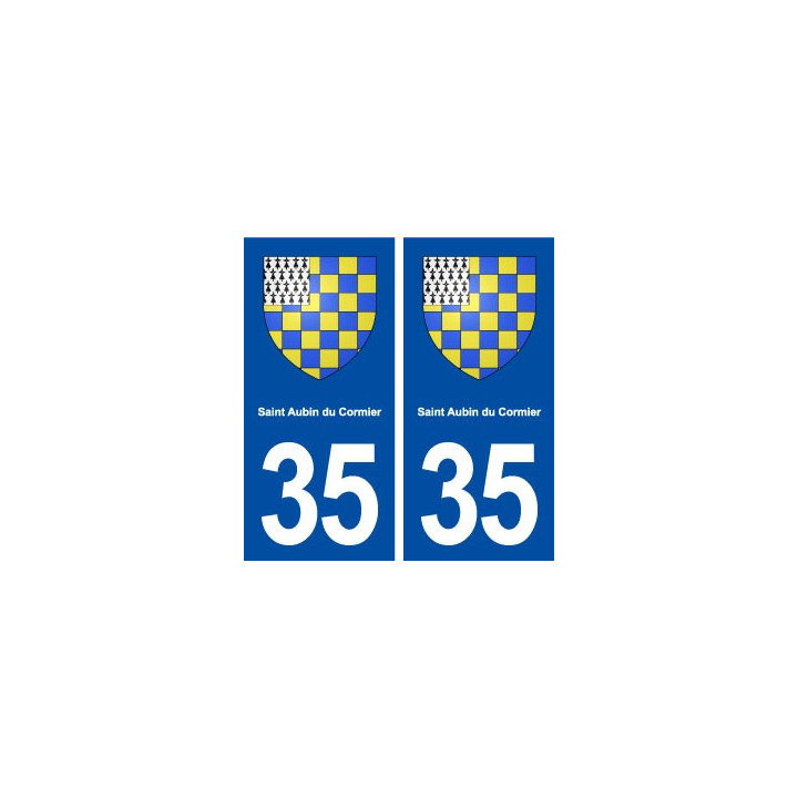 35 Saint Aubin du Cormier blason  autocollant plaque stickers ville