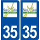 35 Saint Aubin du Cormier logo  autocollant plaque stickers ville