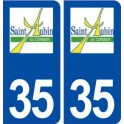 35 Saint Aubin du Cormier logo  autocollant plaque stickers ville