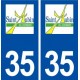 35 Saint Aubin du Cormier logo  autocollant plaque stickers ville