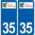 35 Tinténiac logo  autocollant plaque stickers ville