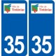 35 Tinténiac logo  autocollant plaque stickers ville