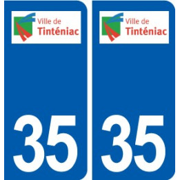 35 Tinténiac logo  autocollant plaque stickers ville