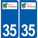 35 Tinténiac logo  autocollant plaque stickers ville