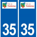 35 Tinténiac logo  autocollant plaque stickers ville