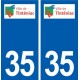 35 Tinténiac logo  autocollant plaque stickers ville