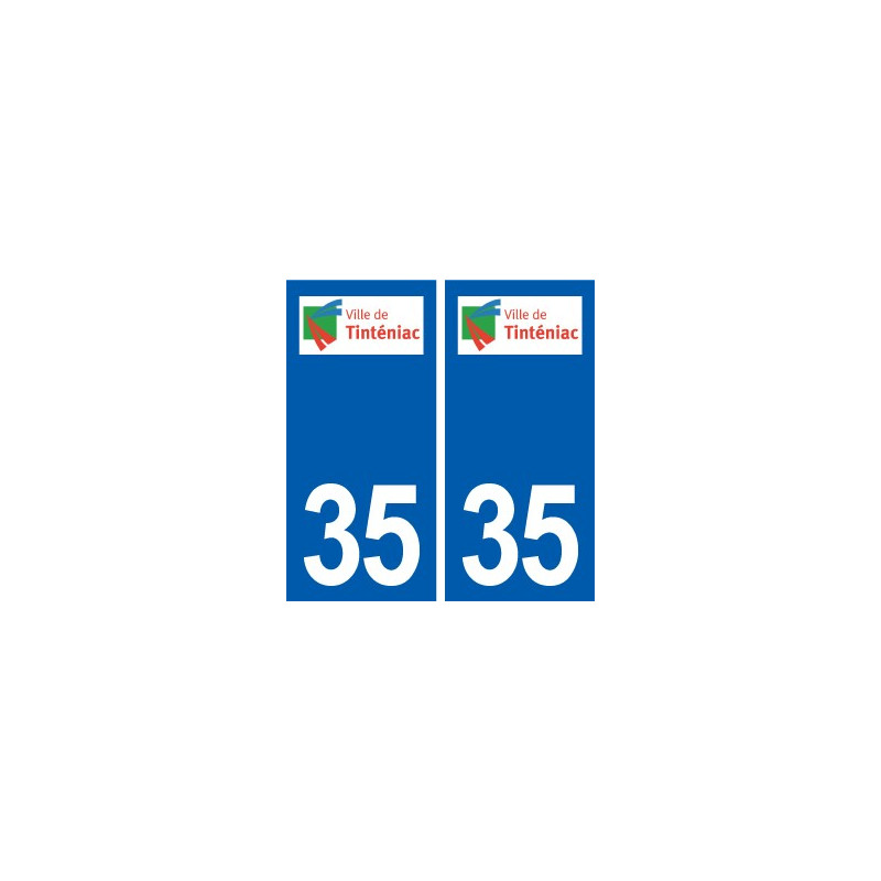 35 Tinténiac logo  autocollant plaque stickers ville