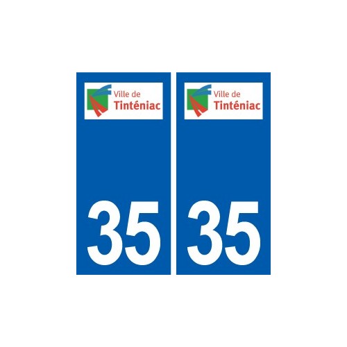 35 Tinténiac logo  autocollant plaque stickers ville