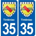 35 Tinténiac blason  autocollant plaque stickers ville