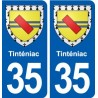35 Tinténiac blason  autocollant plaque stickers ville