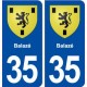 35 Balazé blason  autocollant plaque stickers ville