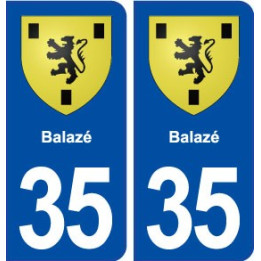 35 Balazé blason  autocollant plaque stickers ville