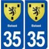 35 Balazé blason  autocollant plaque stickers ville