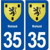 35 Balazé blason  autocollant plaque stickers ville
