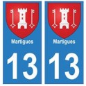 13 de la ciudad de Martigues placa etiqueta