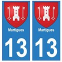 13 la città di Martigues adesivo piastra