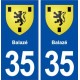 35 Balazé blason  autocollant plaque stickers ville