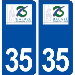 35 Balazé logo  autocollant plaque stickers ville