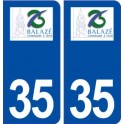 35 Balazé logo  autocollant plaque stickers ville
