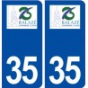 35 Balazé logo  autocollant plaque stickers ville