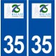 35 Balazé logo  autocollant plaque stickers ville