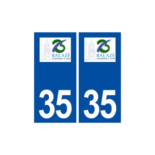 35 Balazé logo  autocollant plaque stickers ville