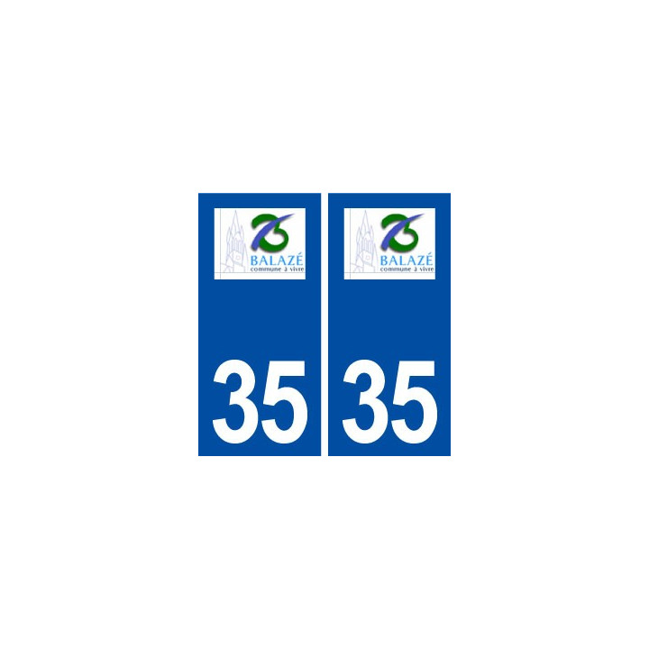 35 Balazé logo  autocollant plaque stickers ville