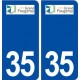 35 Grand Fougeray logo  autocollant plaque stickers ville