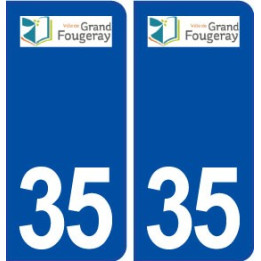 35 Grand Fougeray logo  autocollant plaque stickers ville