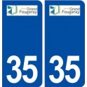 35 Grand Fougeray logo  autocollant plaque stickers ville