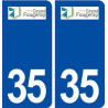 35 Grand Fougeray logo  autocollant plaque stickers ville