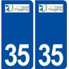 35 Grand Fougeray logo  autocollant plaque stickers ville